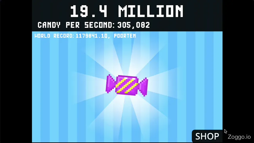 Animated golden candy floating across the Candy Clicker screen ready to be clicked for a large one-time candy bonus