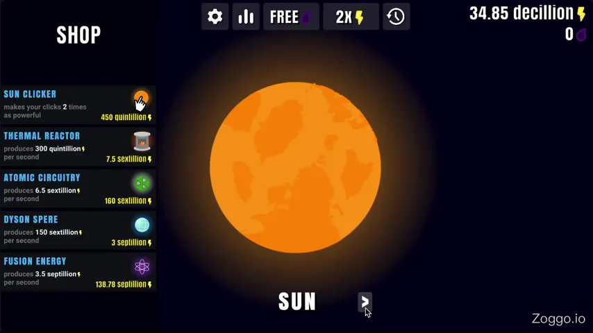 Navigating across multiple unlocked planets in Planet Clicker 2