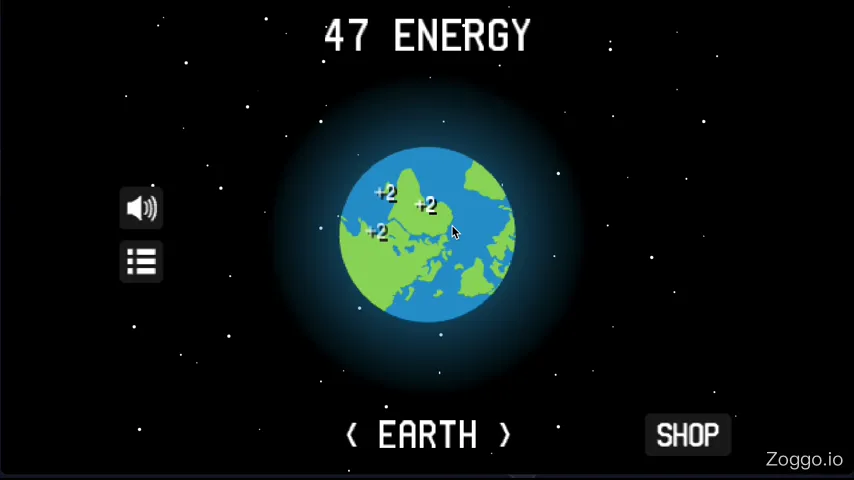 Core gameplay loop in Planet Clicker showing energy generation and upgrades